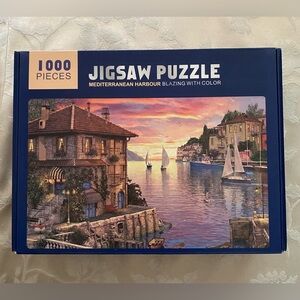 Mediterranean Harbour Jigsaw Puzzle - 1000 Pieces - Blue